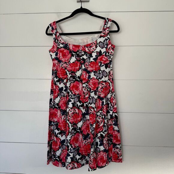 London Times Women’s 8 White Rose Floral Patterned Dress Office Core Career - Picture 4 of 5